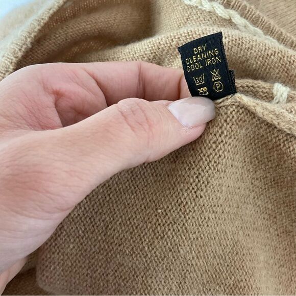 Loro Piana Set of 2 Womens Cashmere Knitted Cardigan Sweater & Top Camel Size S - Picture 9 of 13